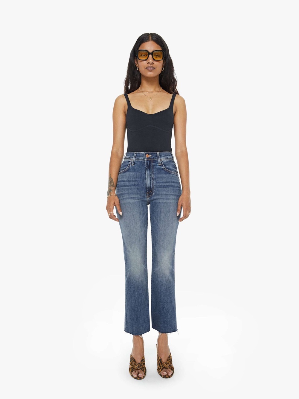 MOTHER The Lil Hustler Ankle Fray Jeans in Healing Jar, Size 27